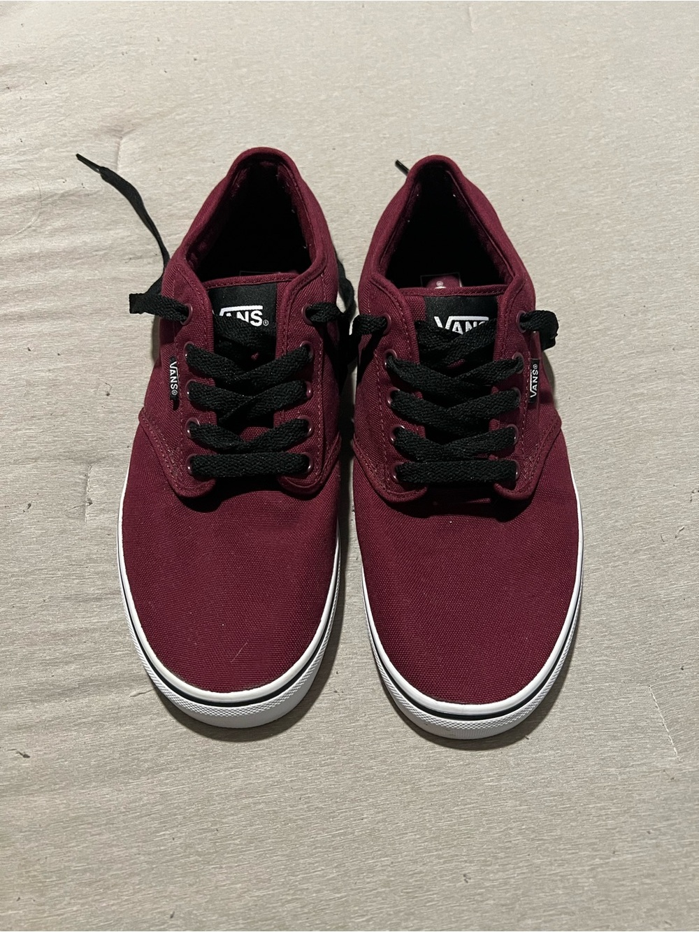 Vans Maroon Canvas Sneakers with Black Laces